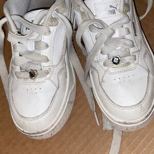 Puma Kids White Lace-Up Sneakers